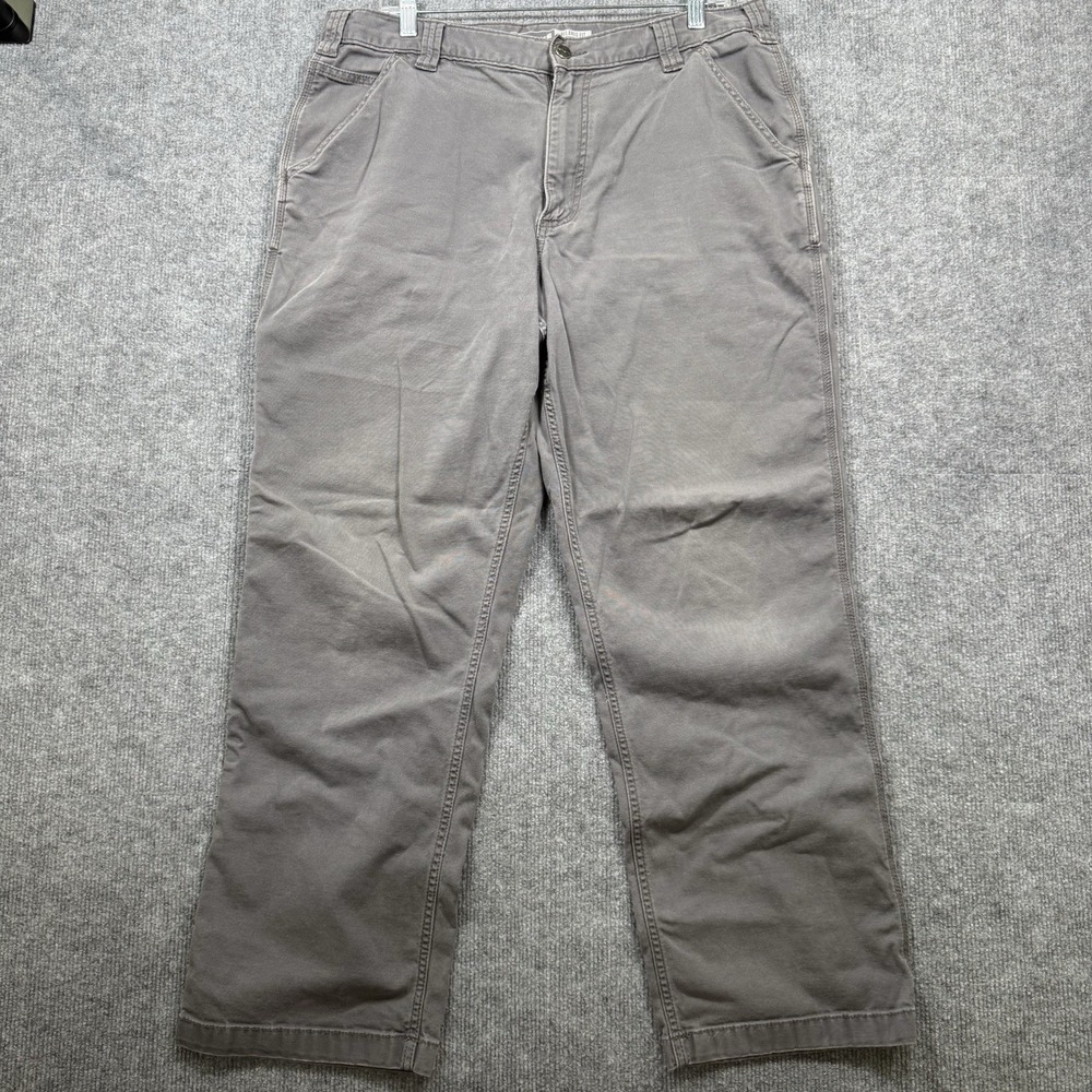 Carhartt Relaxed Fit Work Pants Men's 36x32 Gray Utility Carpenter Canvas